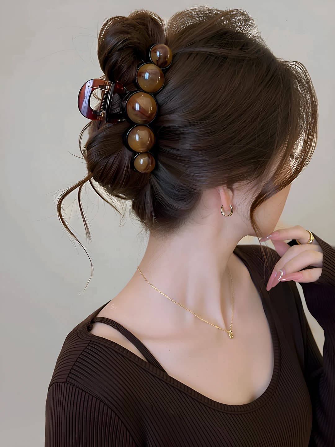 Gradient pearl, amber, 10 cm