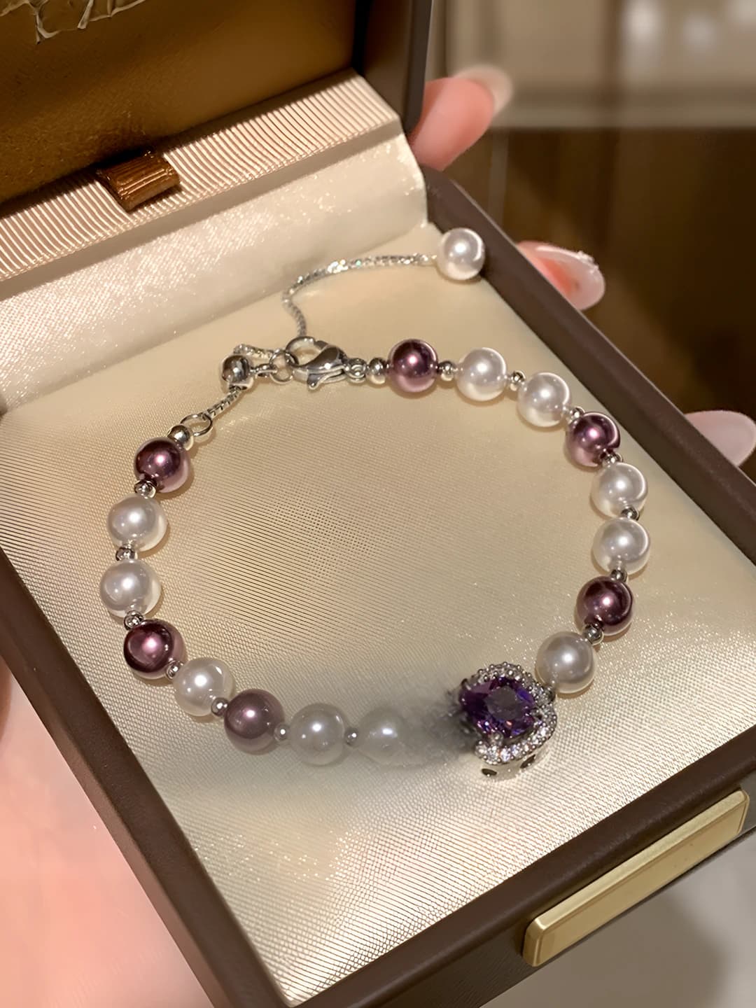 Bracelet - Silver - Purple - Pink