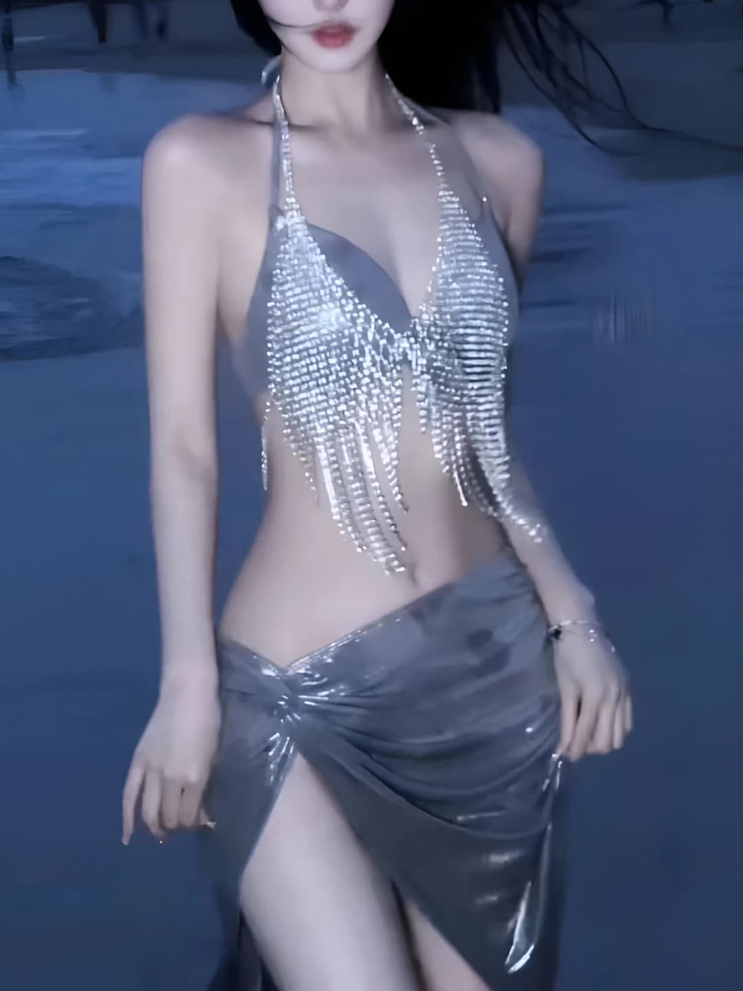 Diamond bra #1041 - silver