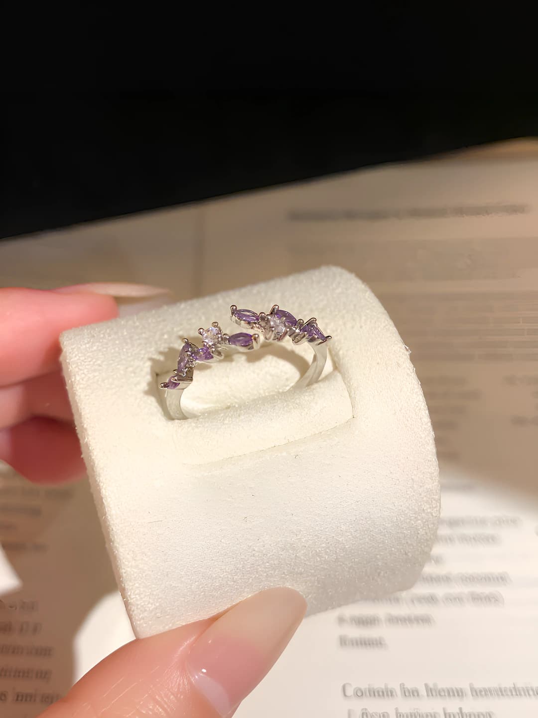 Silver, purple, 18K