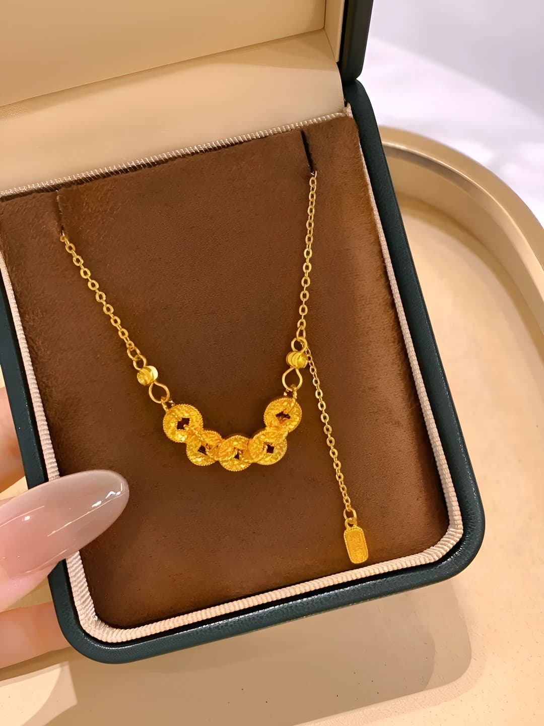 Five emperor coins necklace (999)