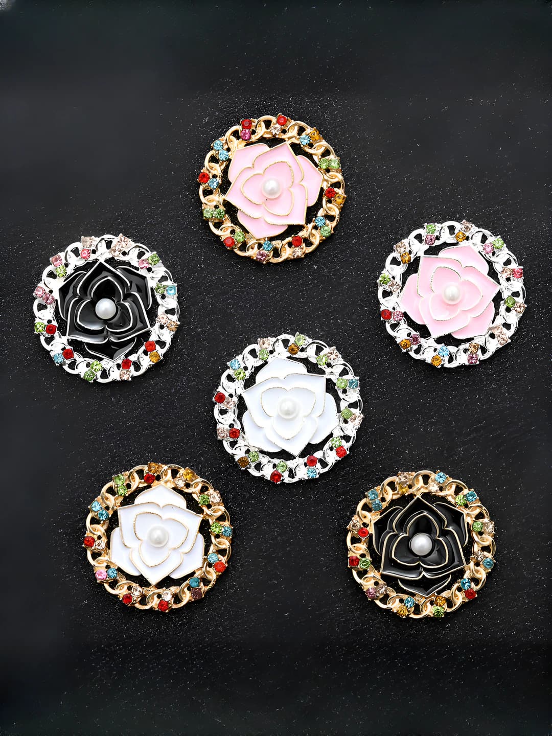 DIY flower charms: zinc alloy, ins style pattern, electroplated metal, for phone or toy