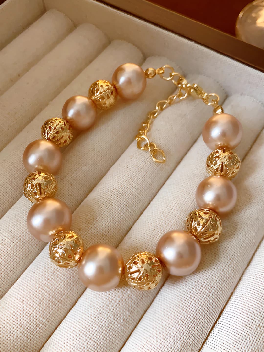 45# Bracelet - Oltin-Shampin-Marvarid 12mm