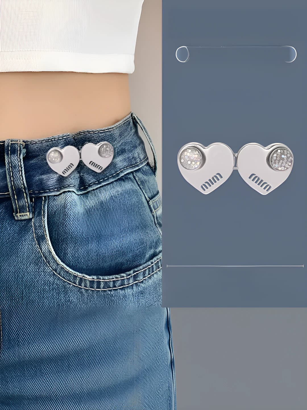 6# Silver heart min 1 pair