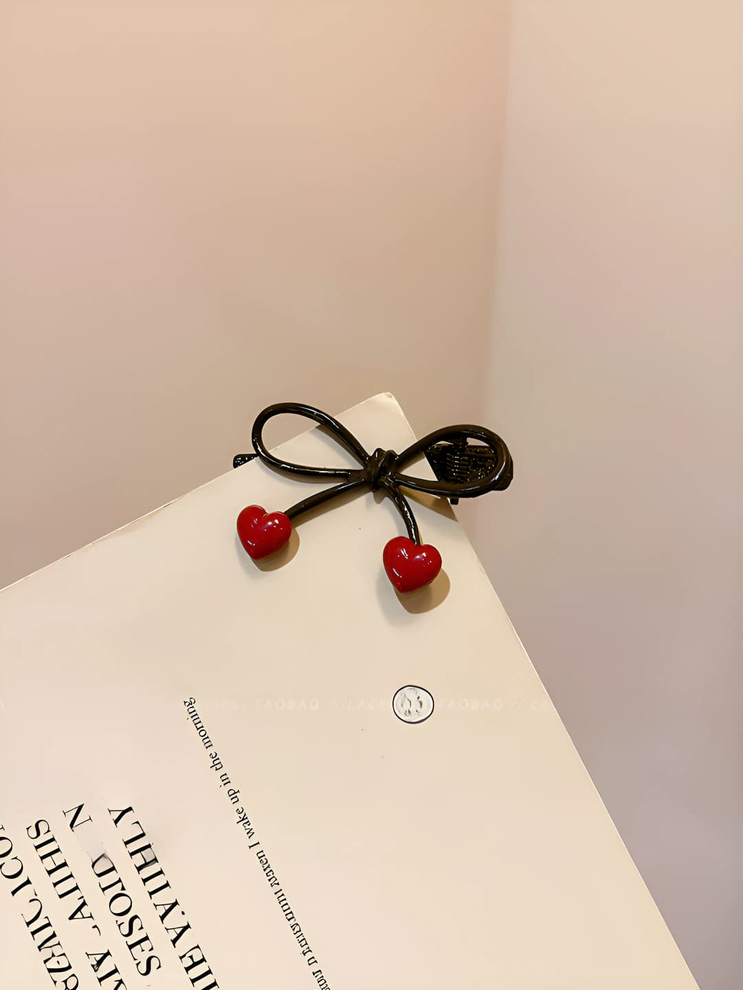 3# Single [Red heart] bow hair clip