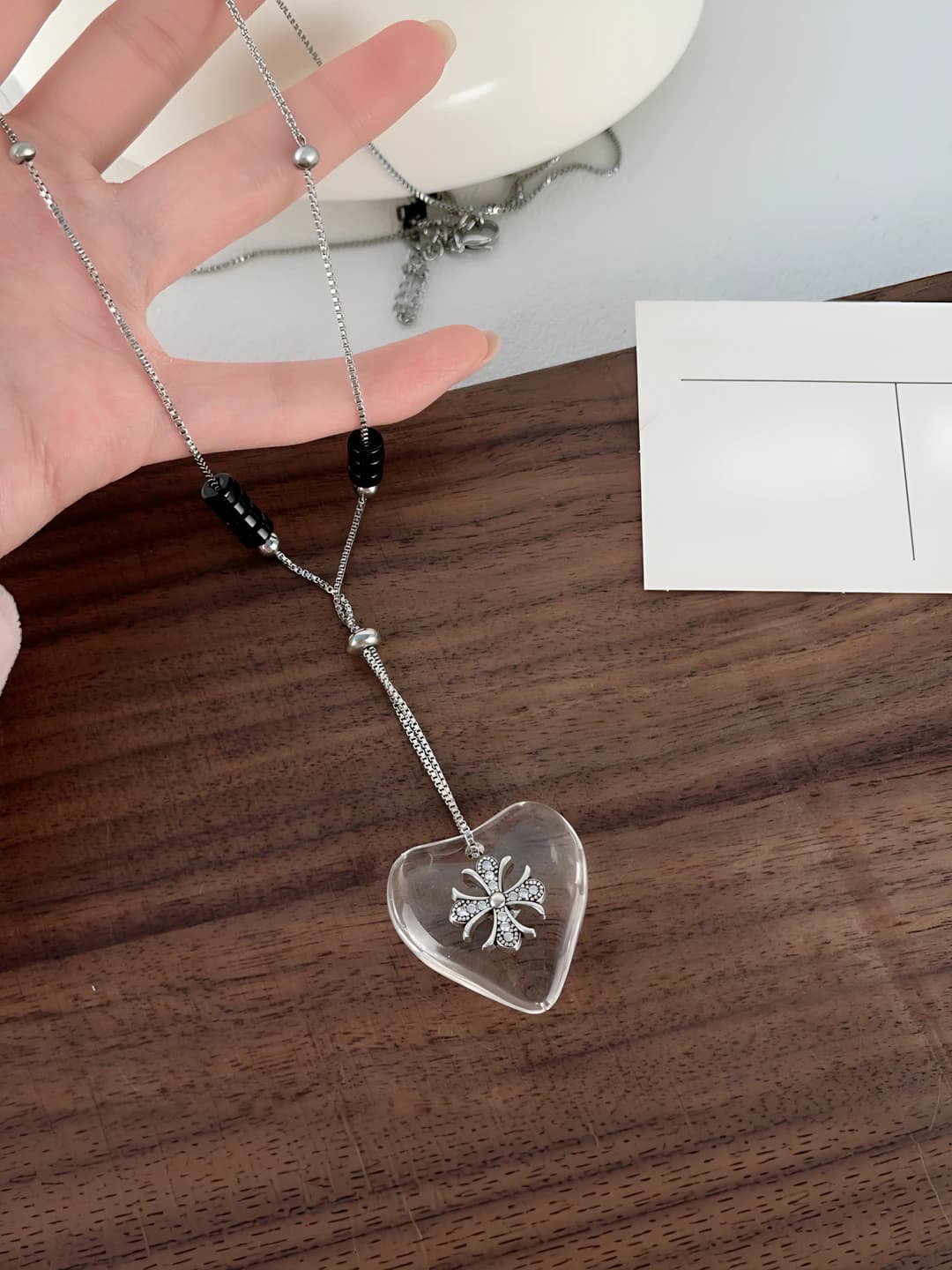 Heart cross necklace