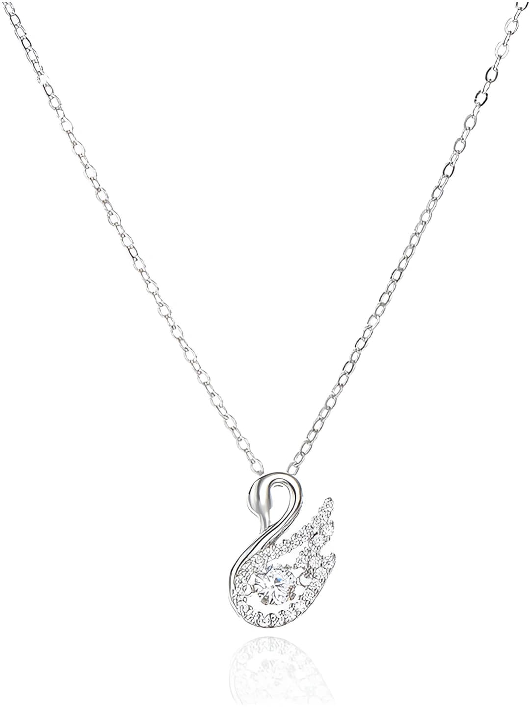 Women's swan pendant necklace: brass, swan design element, 41-50 cm, 2026