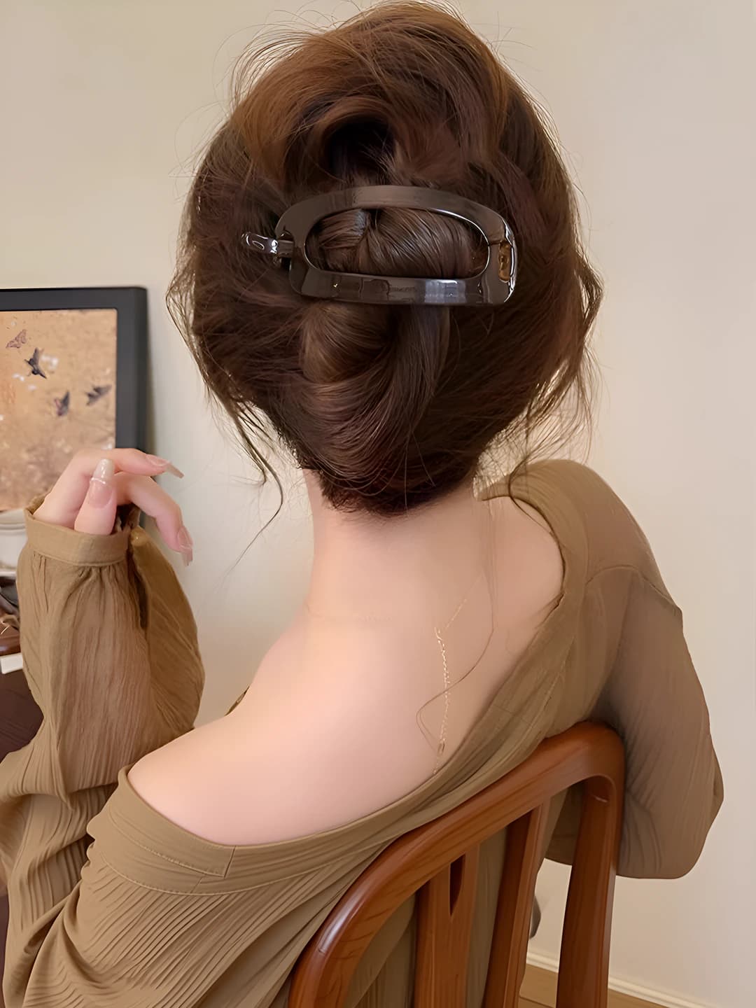 Clear grey simple hair clasp