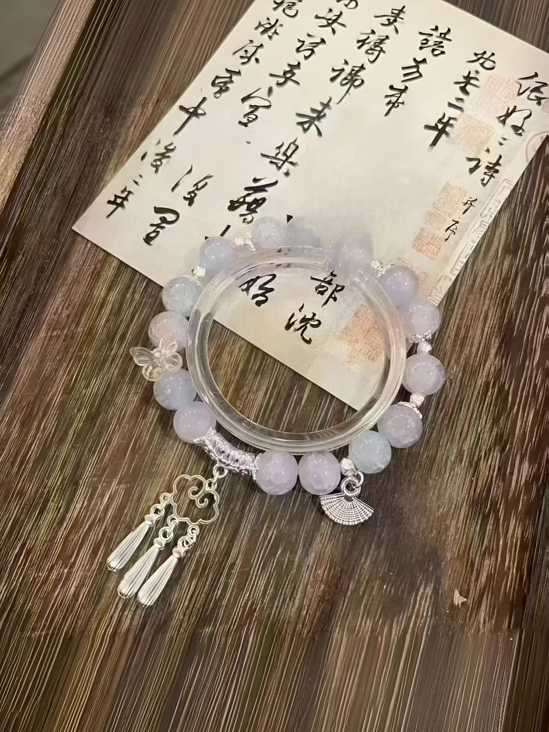Pink tassel bracelet