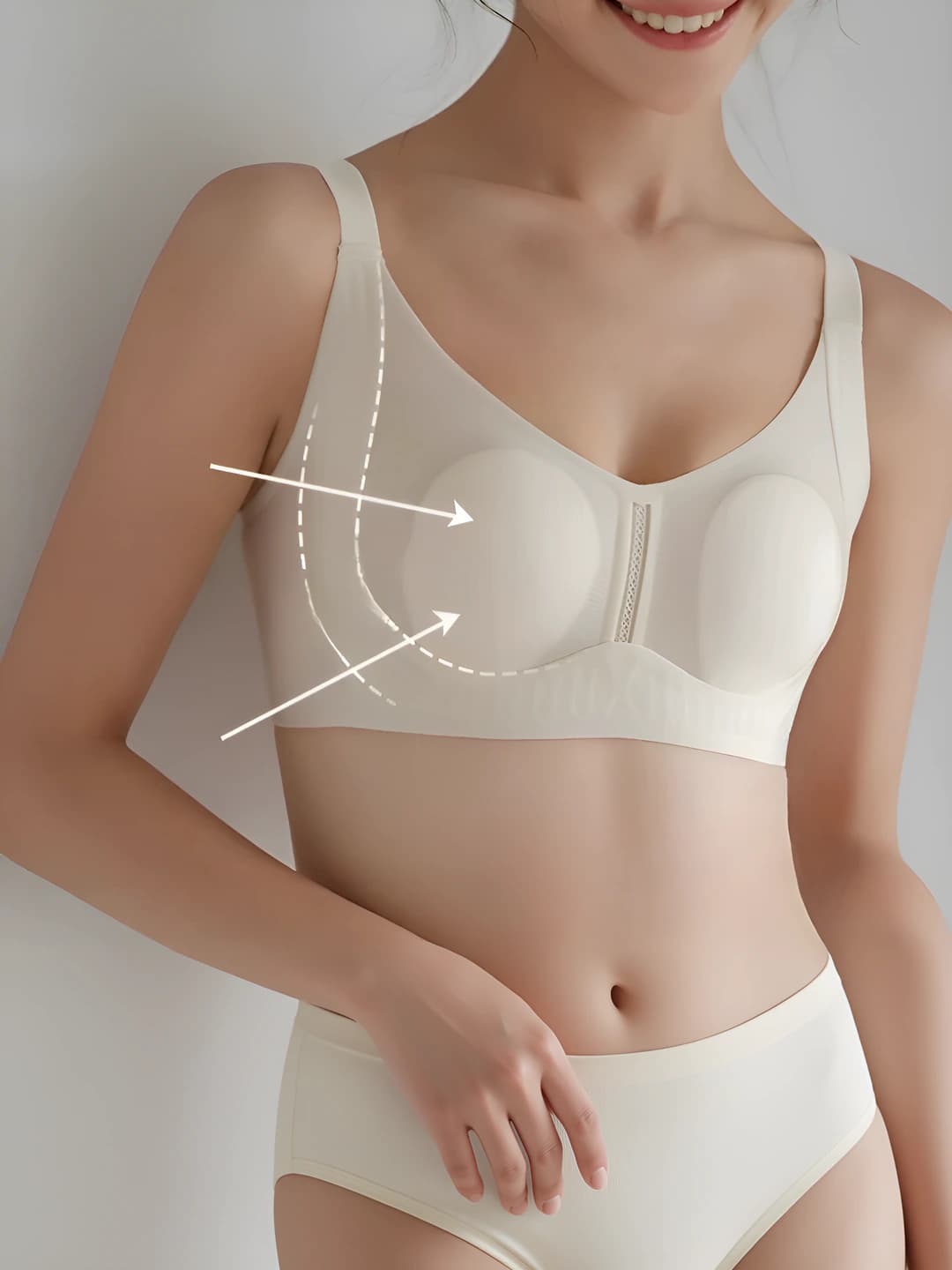 Women's seamless ultra-thin bra, rabbit ear cups, minimizes large bust, soft support, 2026