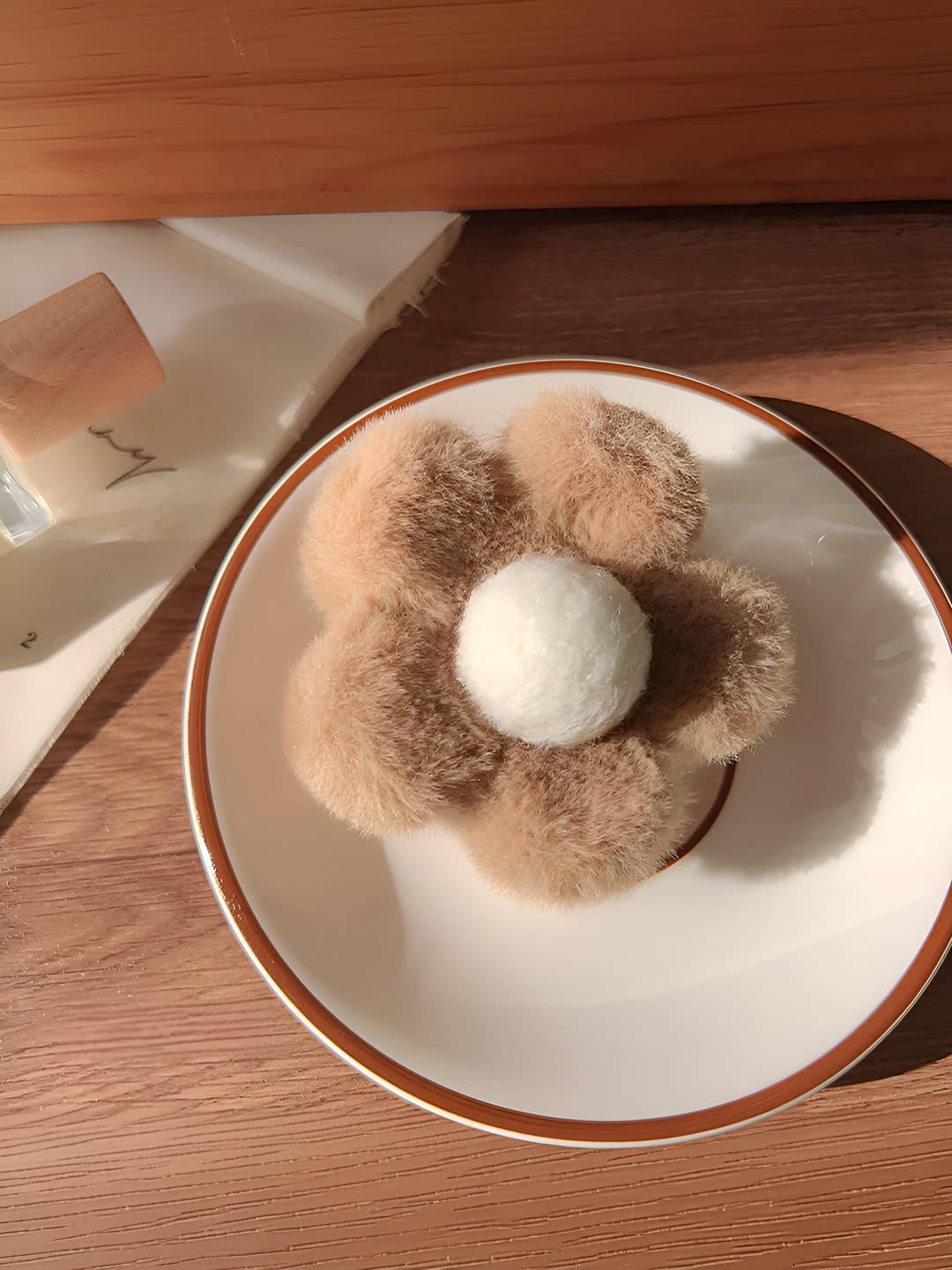 Plush coffee floral - 8 cm