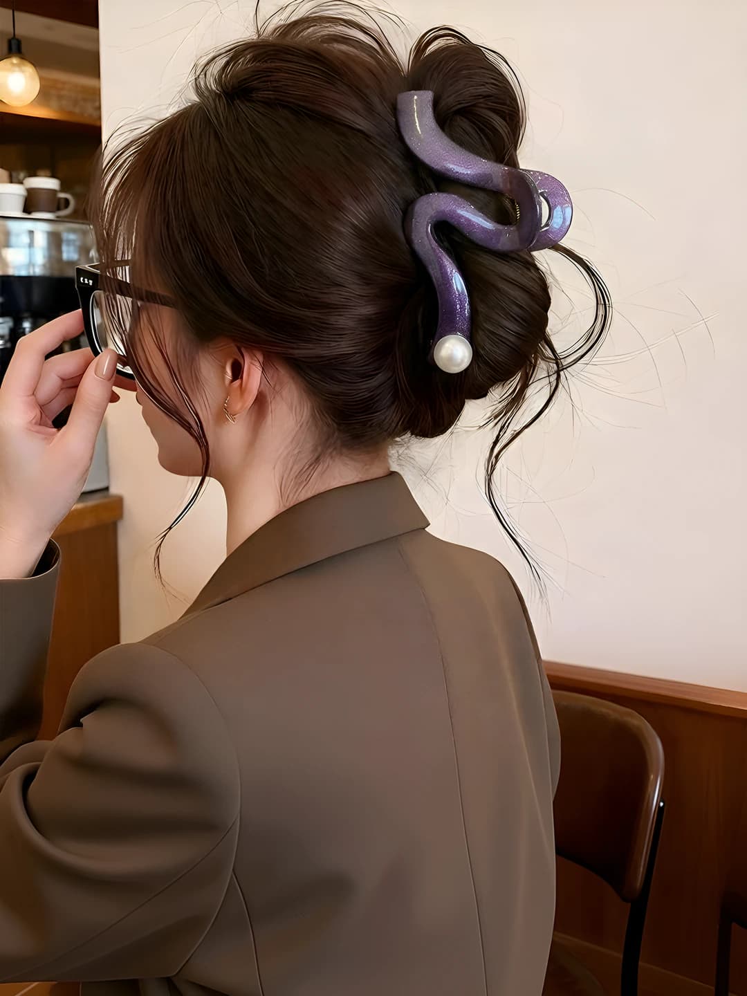 Purple mermaid wave clip ~13 cm