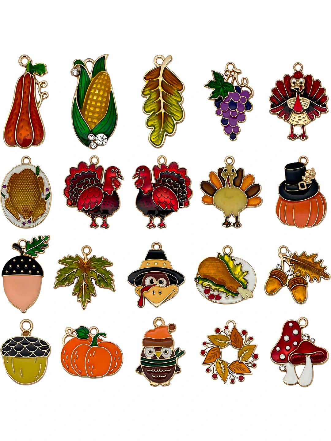 20 mixed enamel turkeys - 56.55g - SN1606