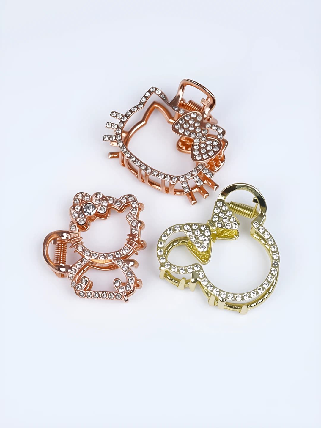 Women's hair clips and combs with KT cat, red, shiny, small size, style: cartoon