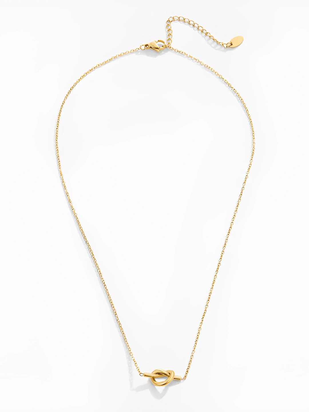 Women's retro knot pendant necklace with 14K gold plating