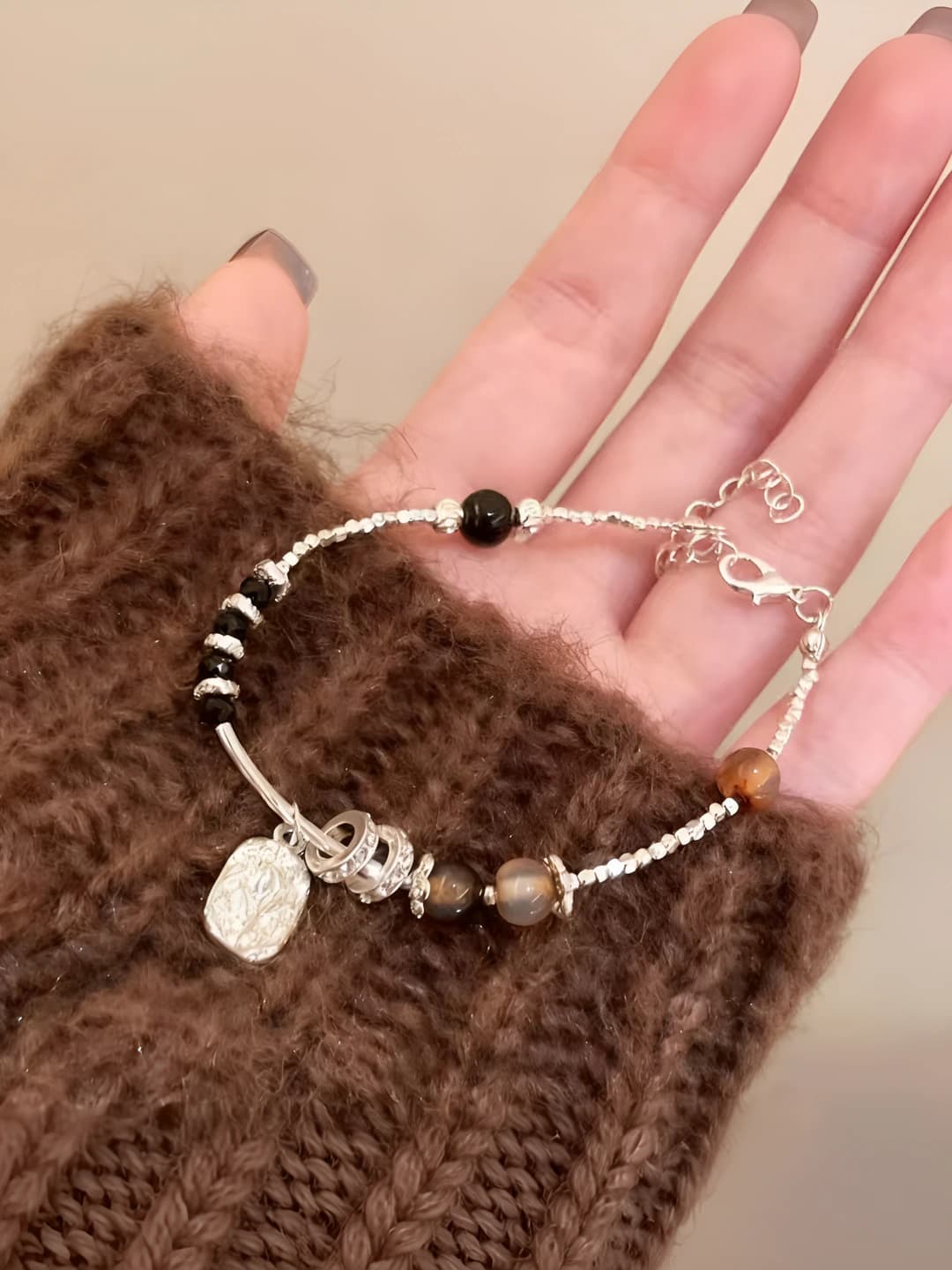 Silver medallion bracelet
