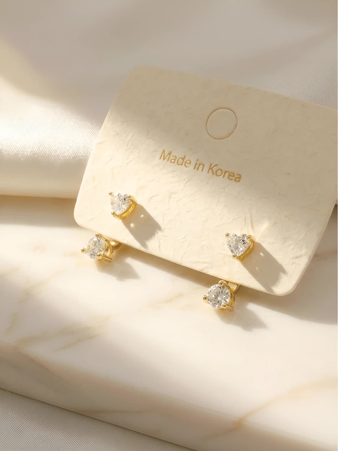A5395-1 Heart charm, 2 styles, gold, pair