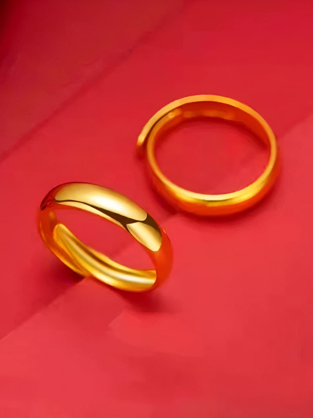 Women's gold-plated copper ring, open and adjustable, Japanese-Korean style, geometric design element