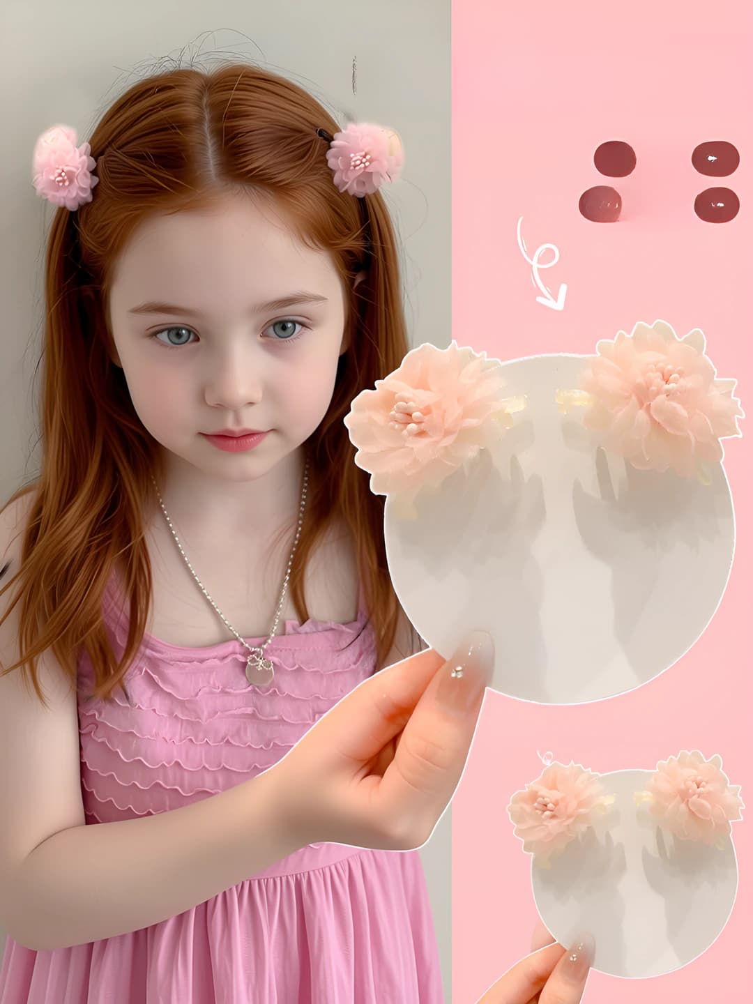 2# Pink pair clip (base ~4.5 cm)