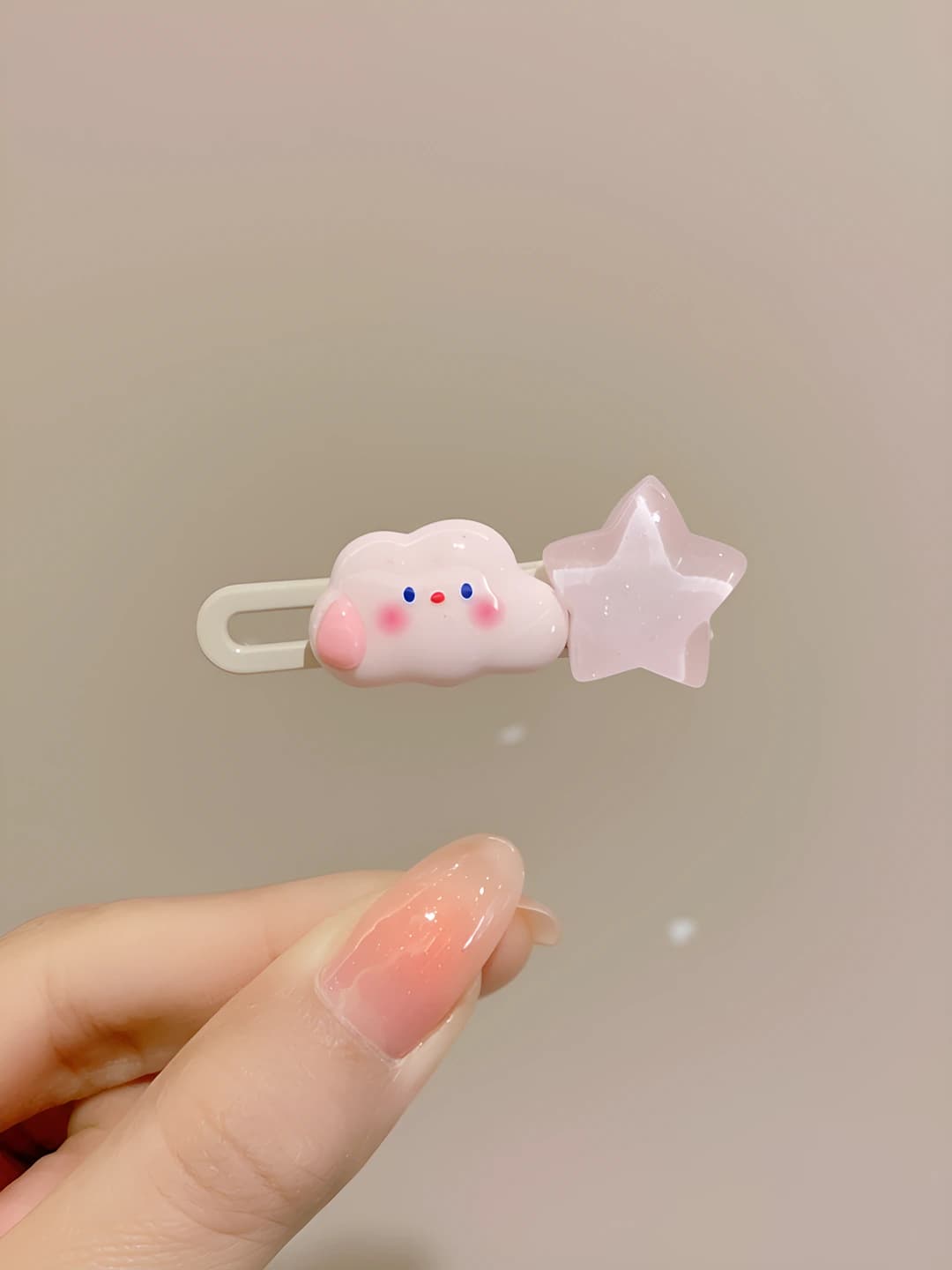 5# Pink cloud star clip 6cm