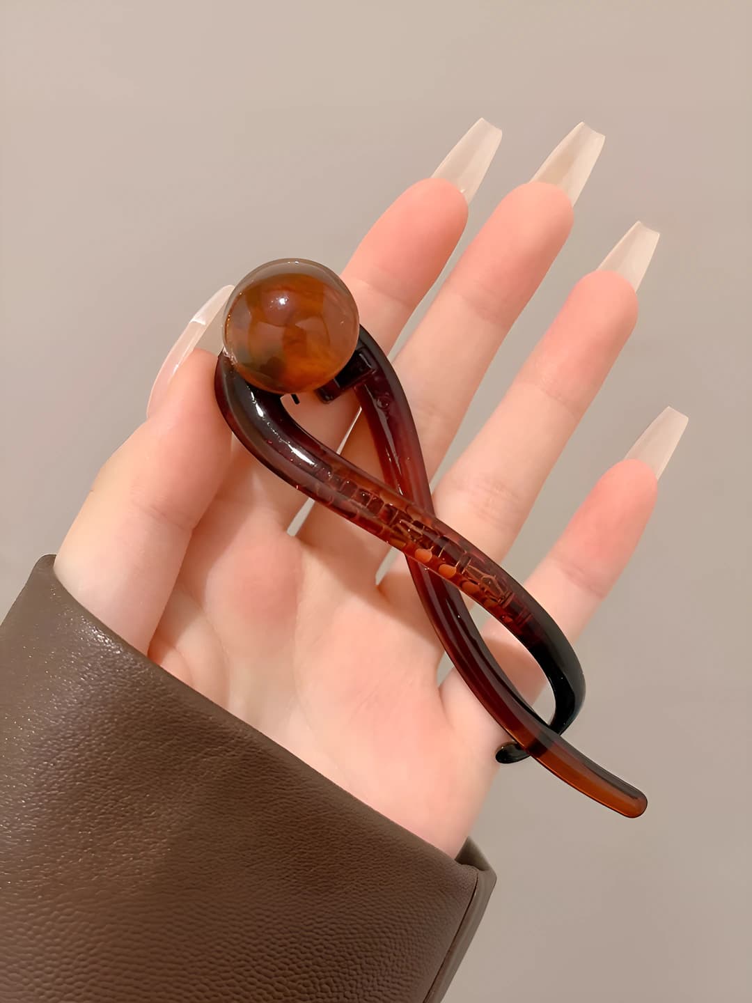 1# Amber marbled beads