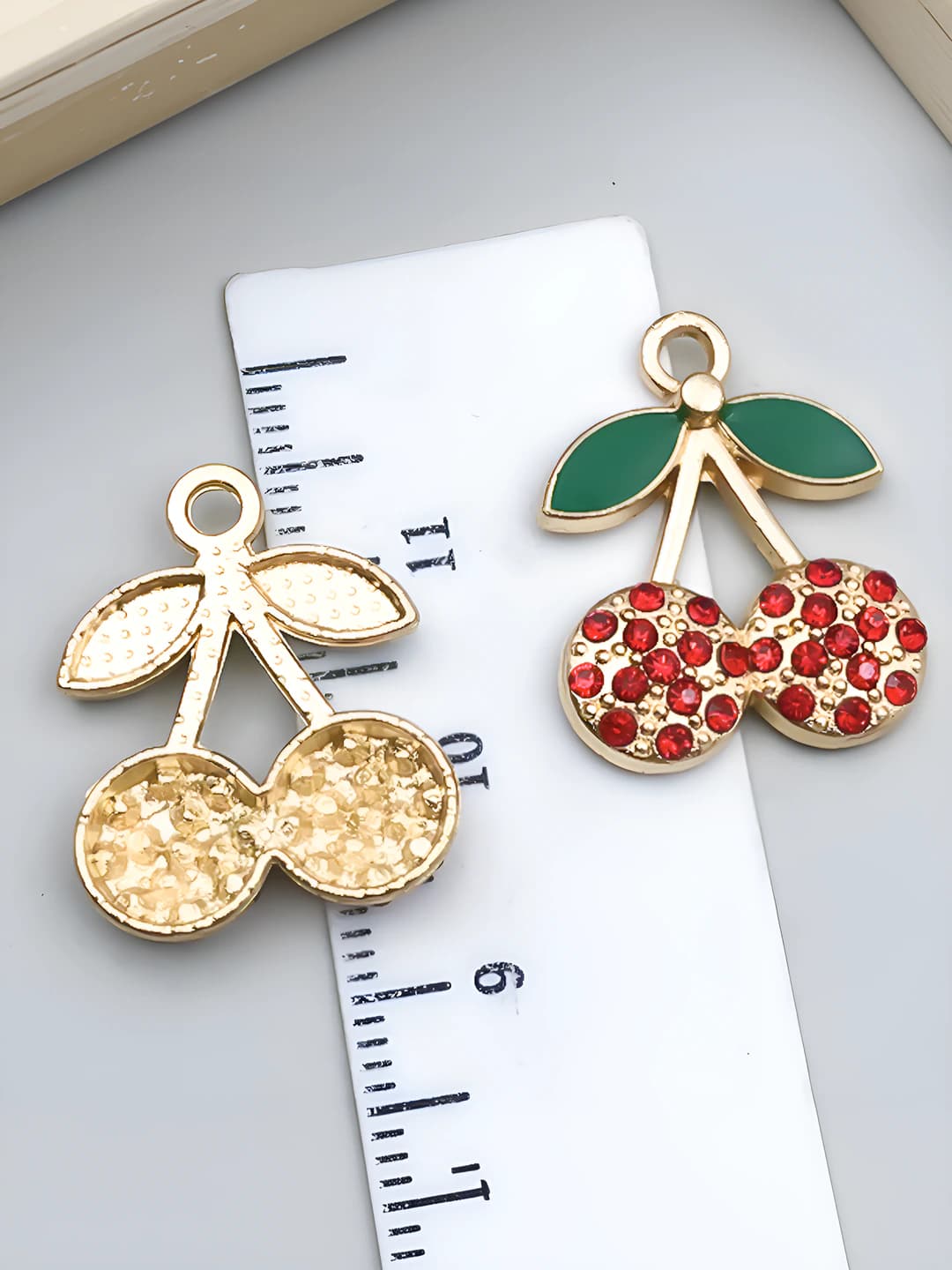 1 шт KC золото красный, красный бриллиант, 22x17x3mm, 1.5g