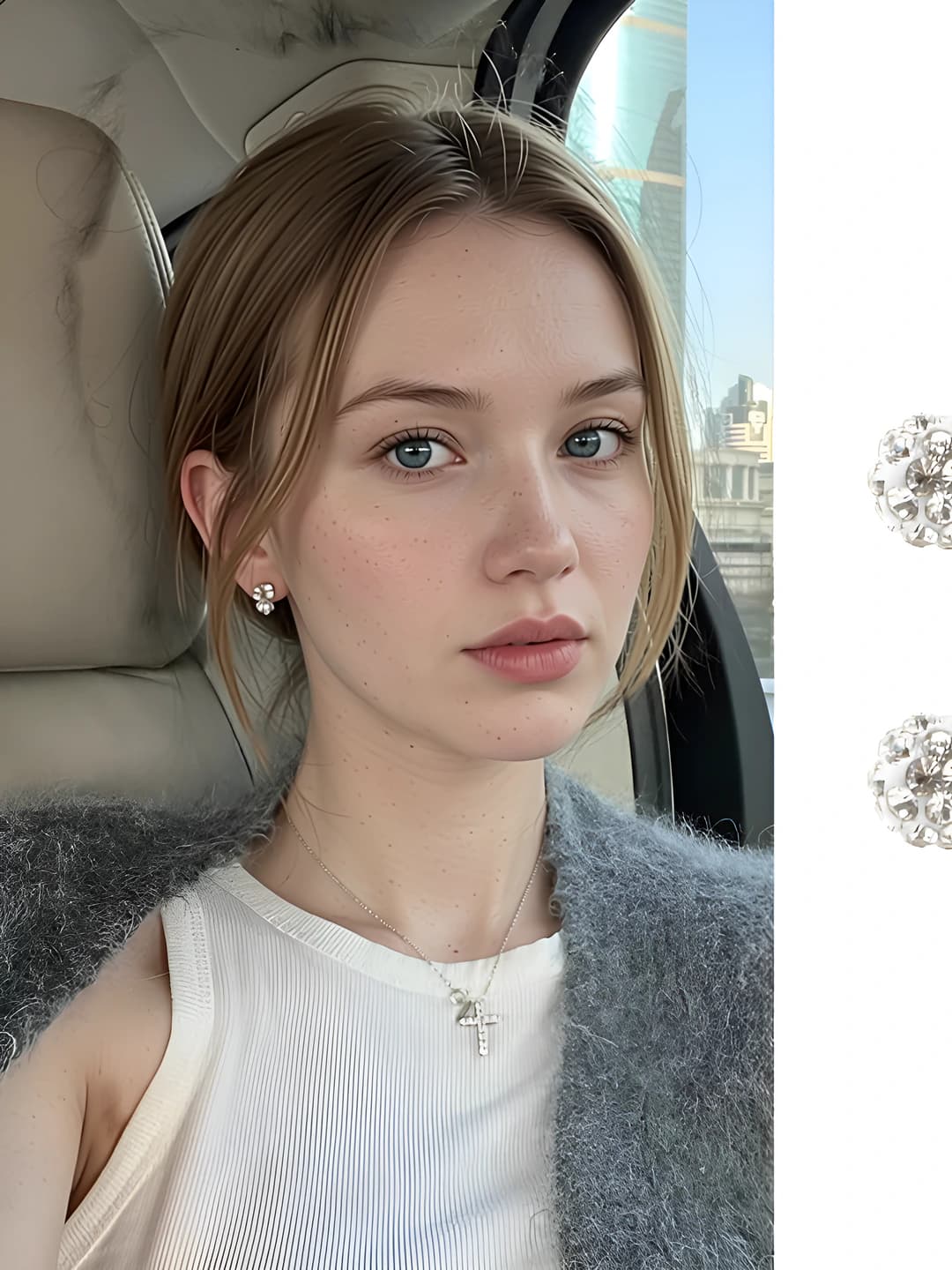 3# Бриллиантовый шар, серьги 6mm пара