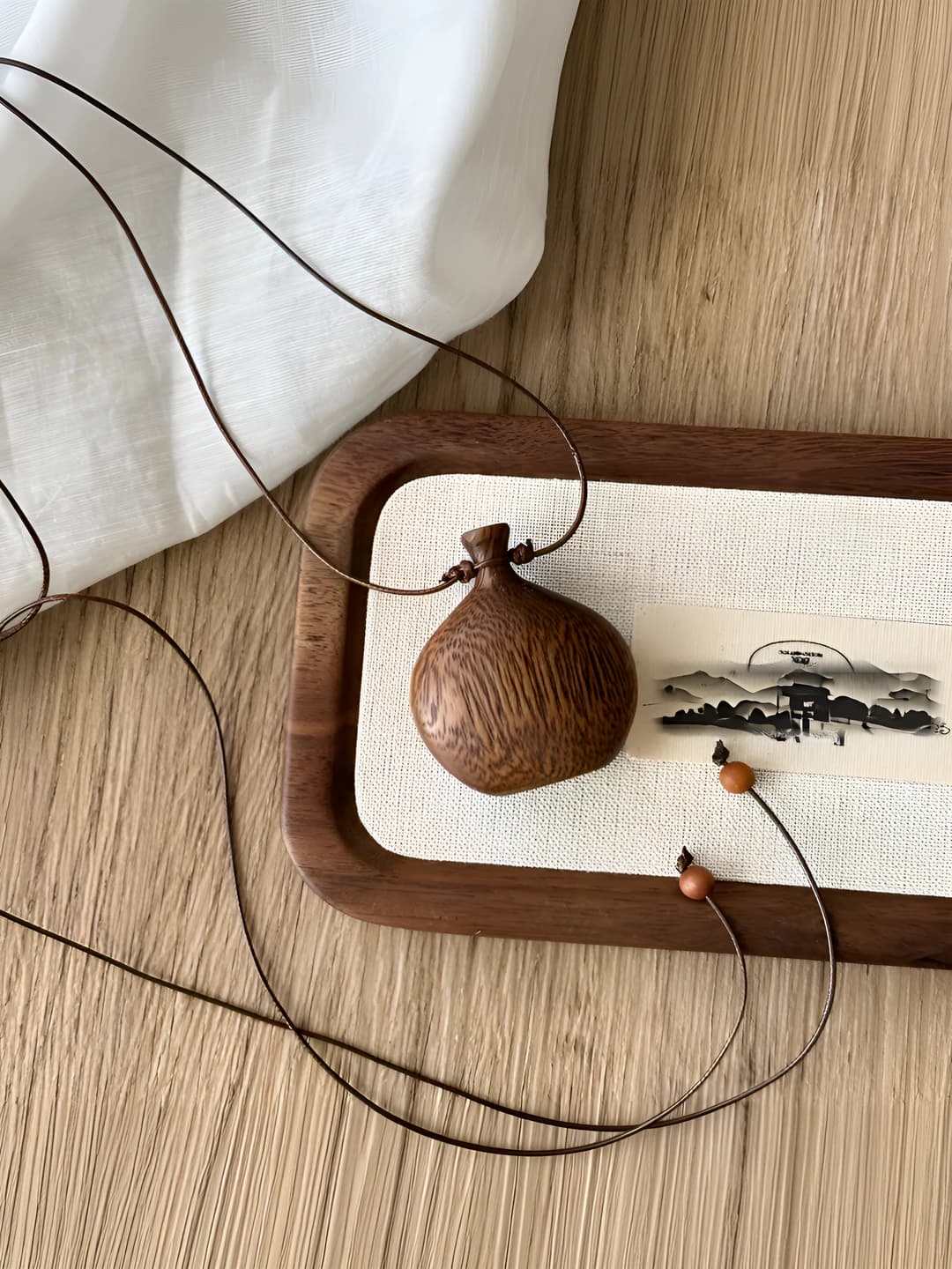 Khaki flask necklace