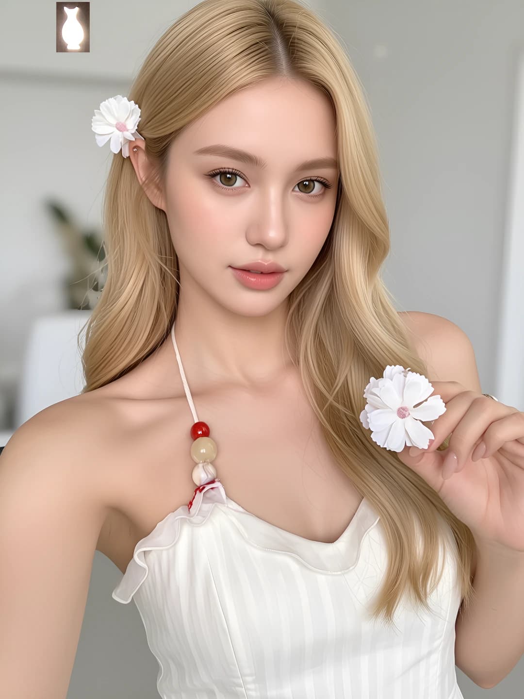 White hair claw clip, 2 pcs