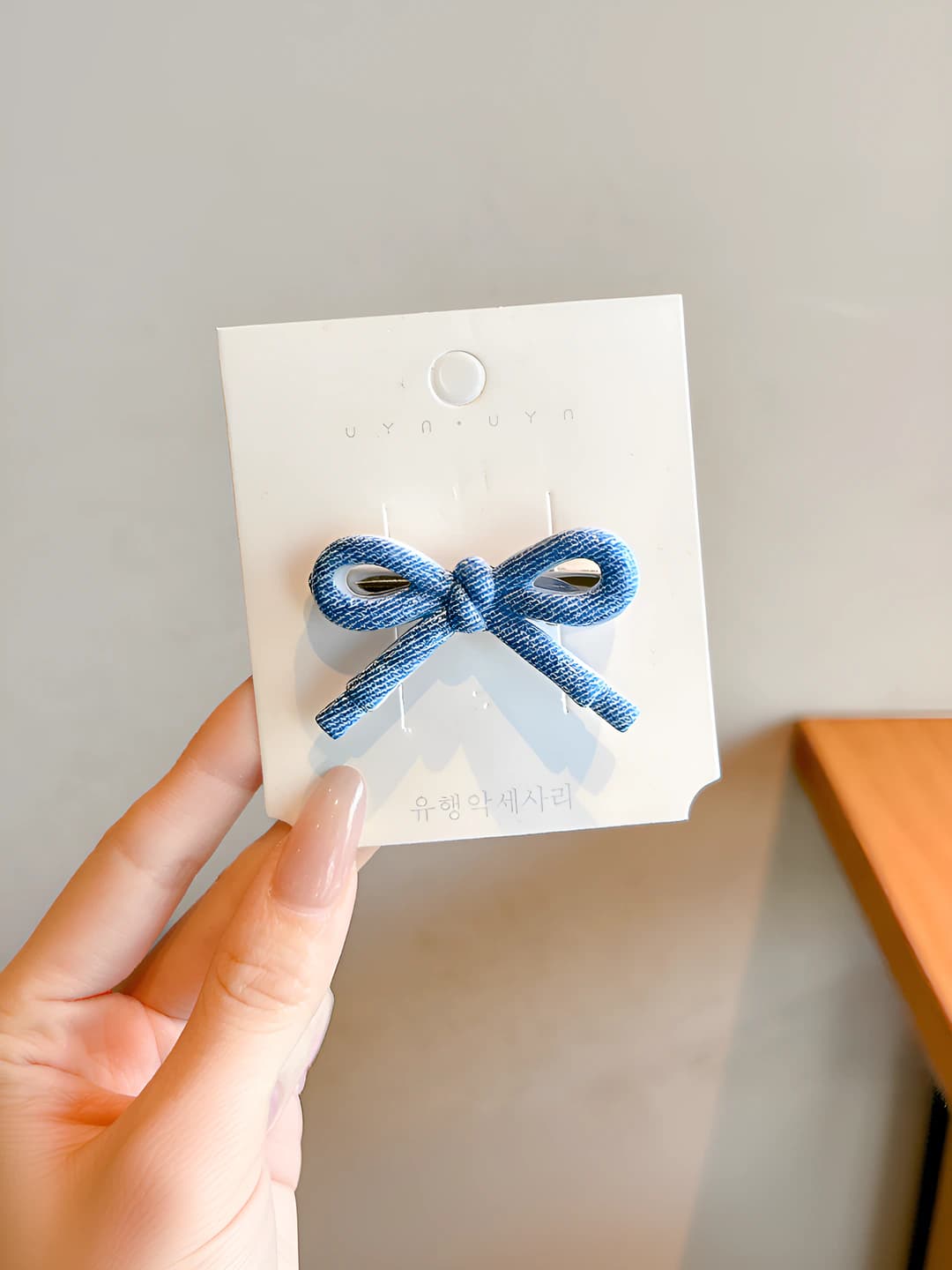 5# Bow, denim blue, 5 cm