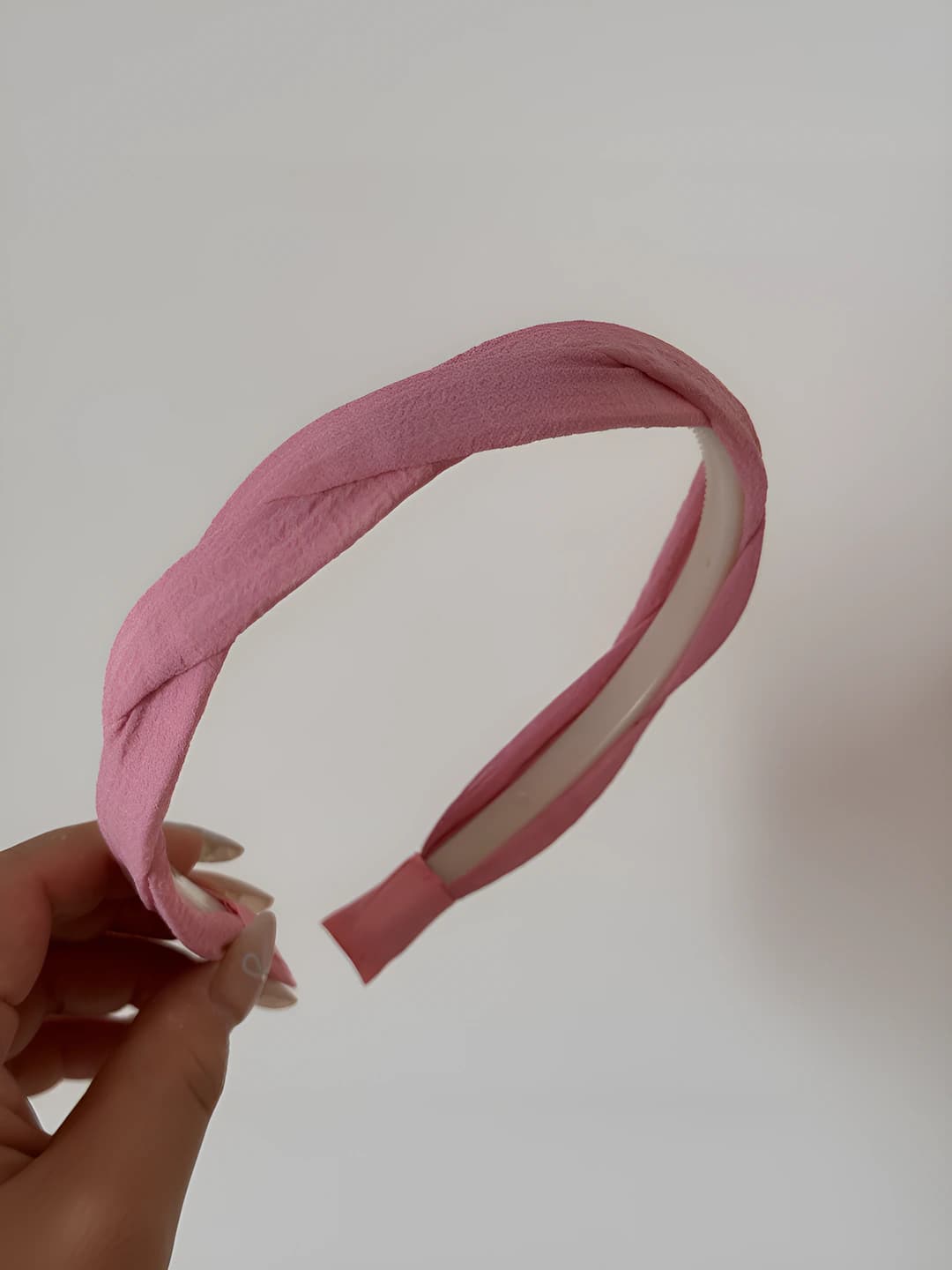Simple twisted headband - Dark pink