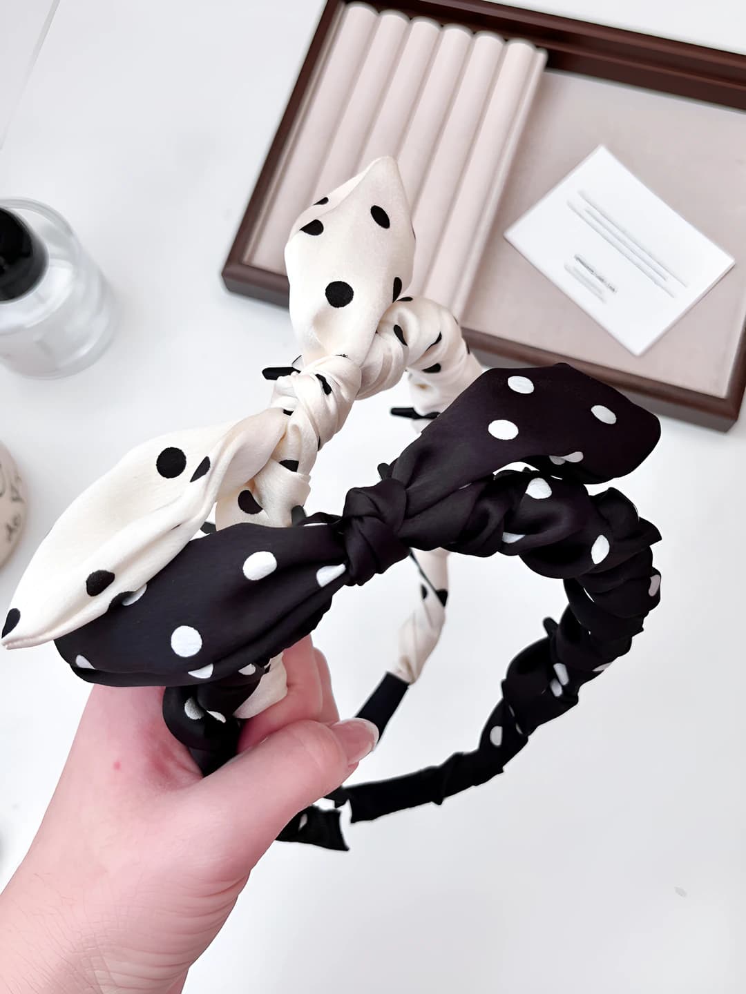 Women's Korean style bow headband with teeth, handmade