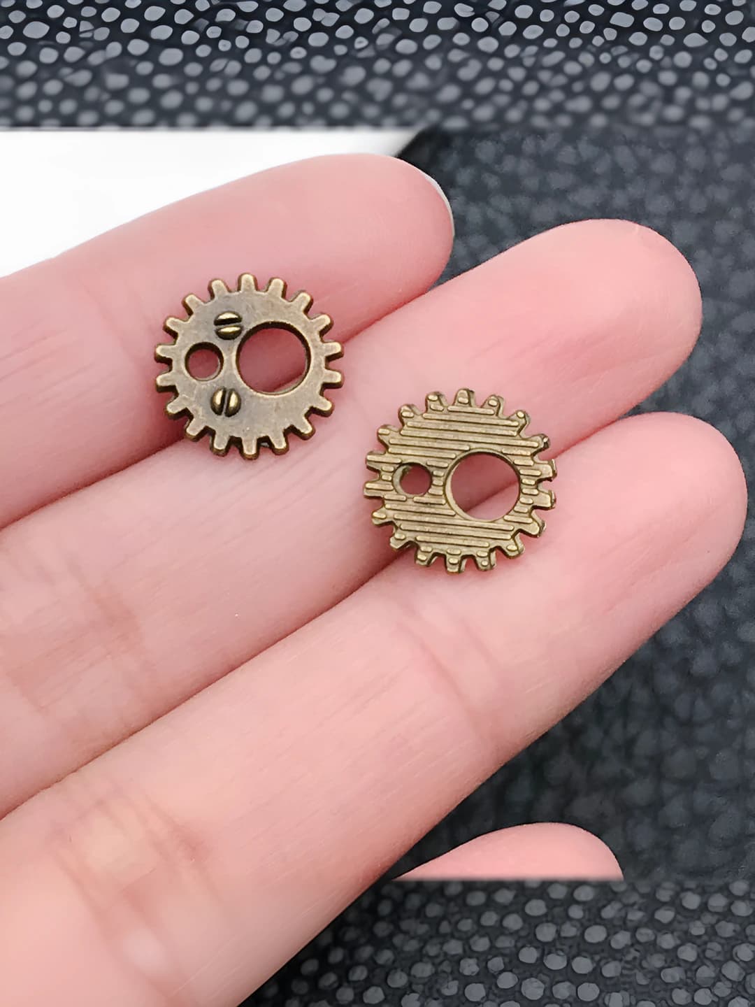 1 шт, античный бирюзовый, шестерня, 11mm, 0.6g