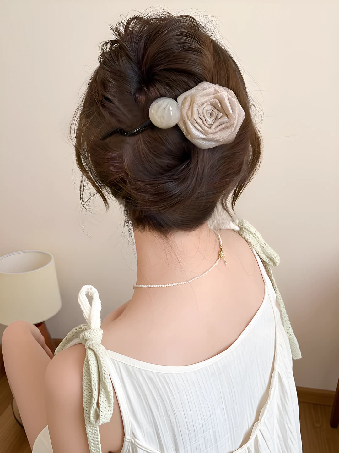 2# цвет молока~сухой розовый шарик закрученный зажим 10.5cm