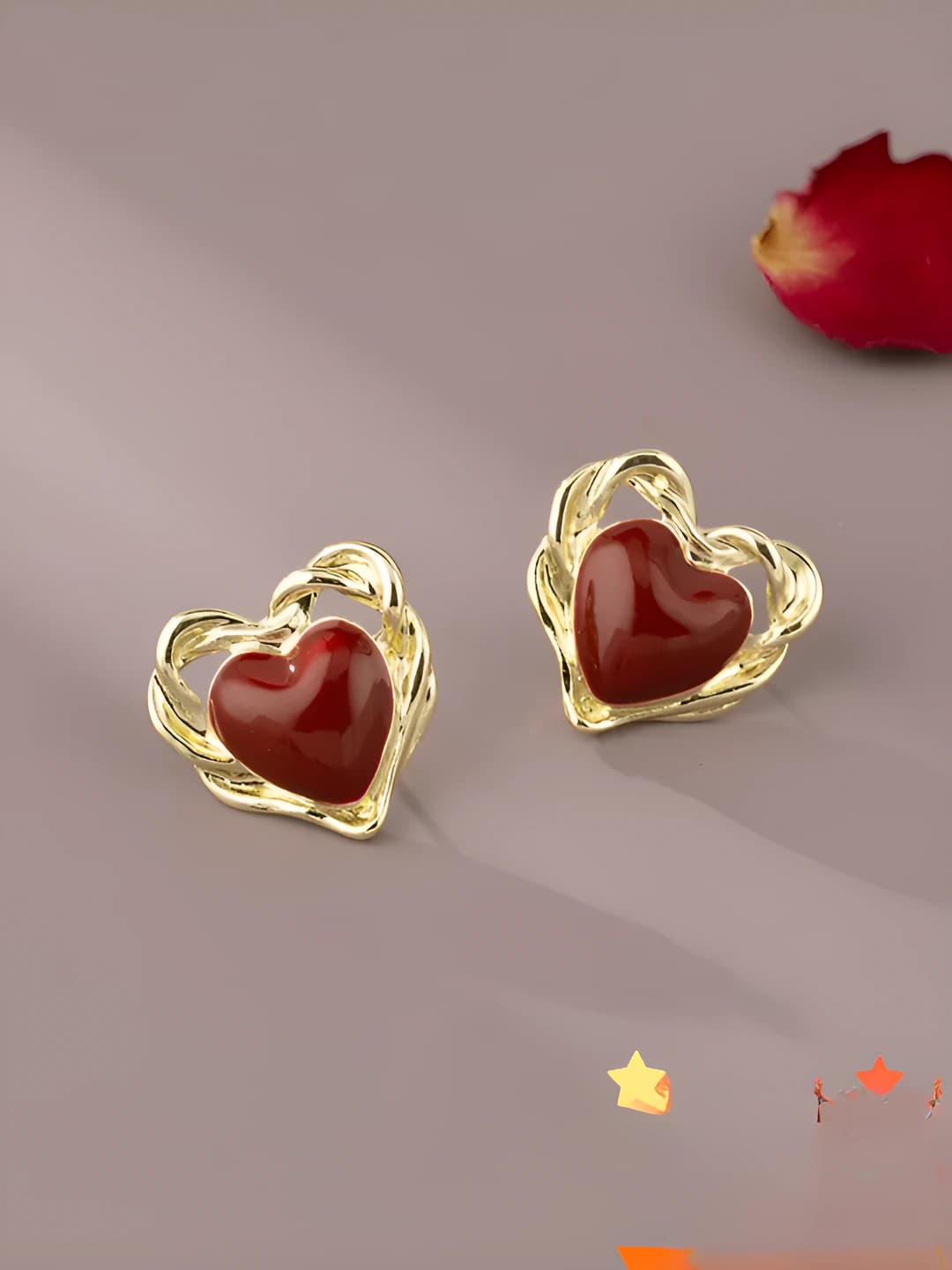 Женские серьги-гвоздики с красным сердцем на штифте из серебра 925, 2026, простой и легкий роскошный стиль
