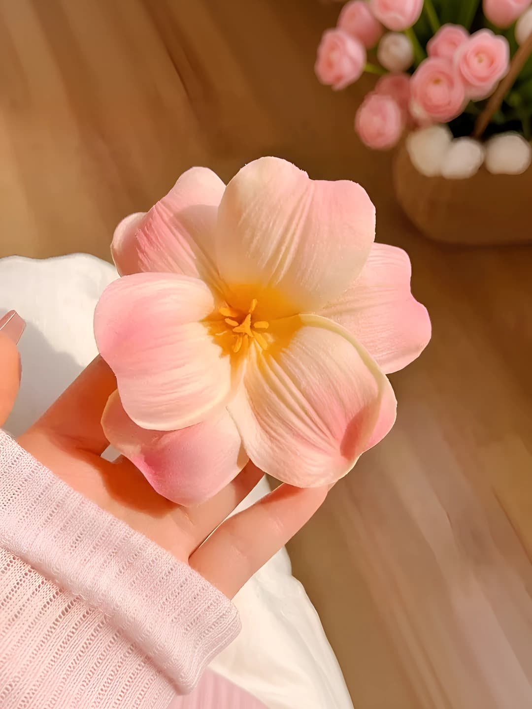 4# Tulpan side clip [Orange-pink]