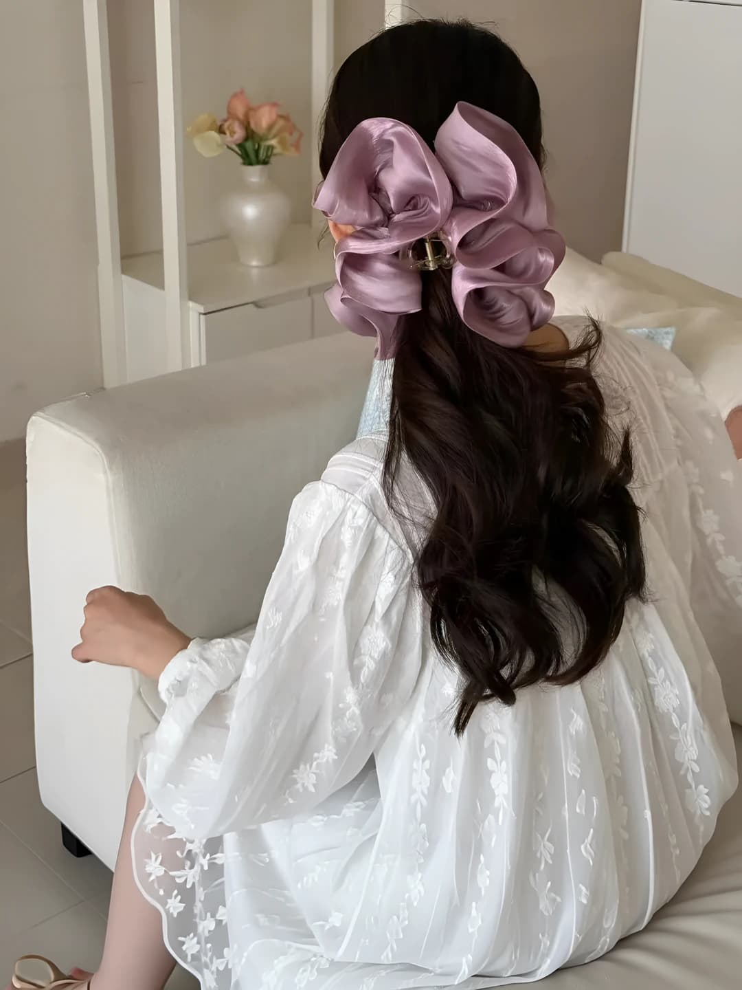Korean style: purple pleated clip, 1 pc