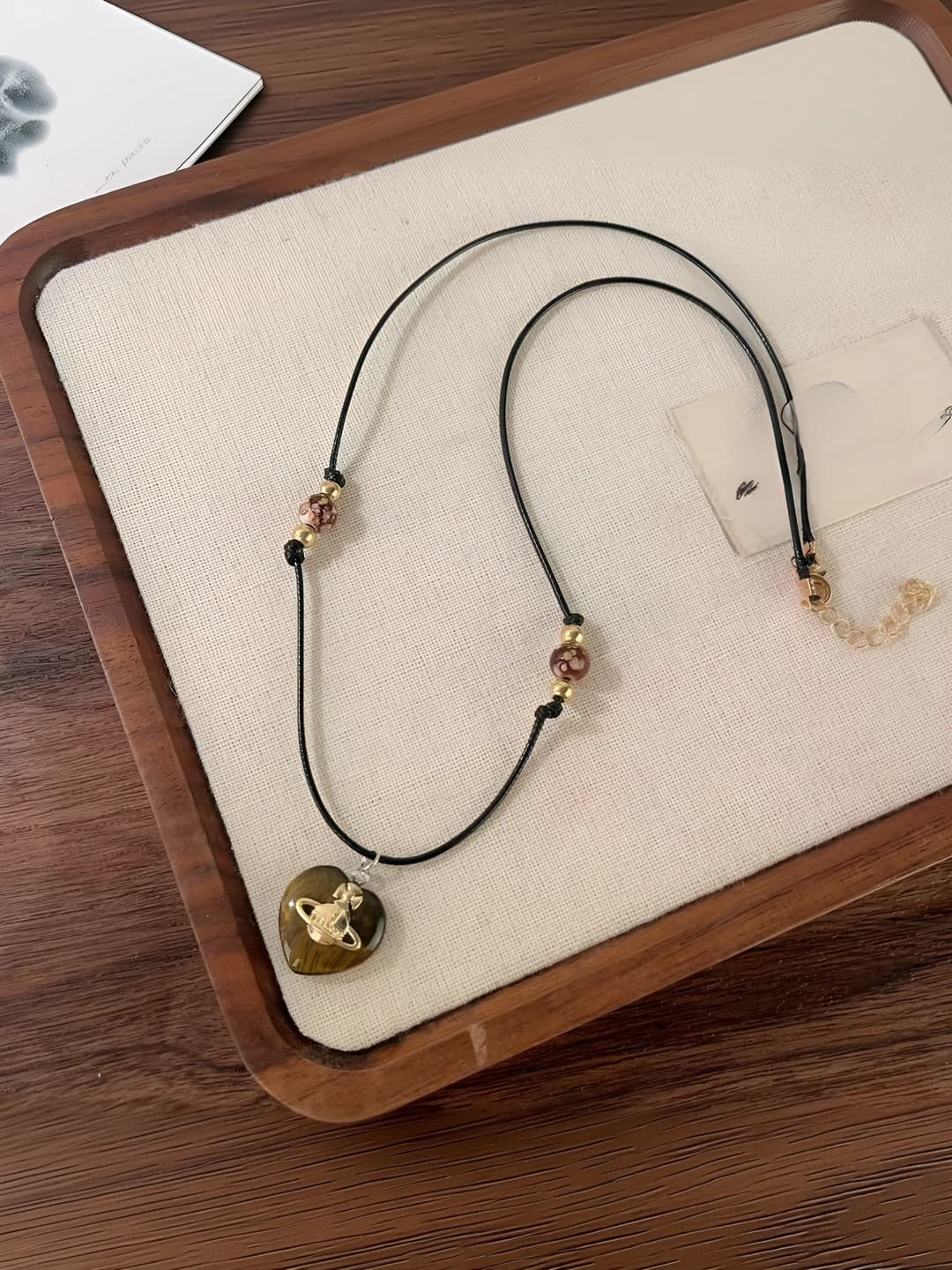 Tiger eye heart necklace