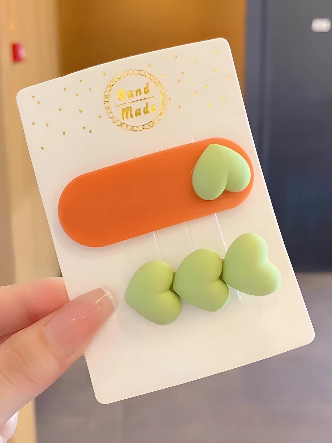 Зелёное сердце 6,6 см/6,5 см