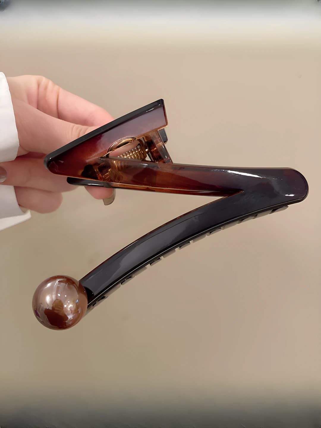 Z clip, coffee pearl, coffee, 13 cm