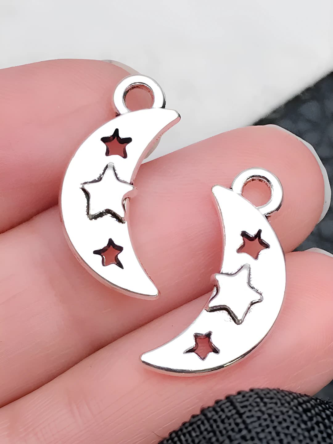 1 шт. старинное серебро звезда луна 9x19mm-1g-10956