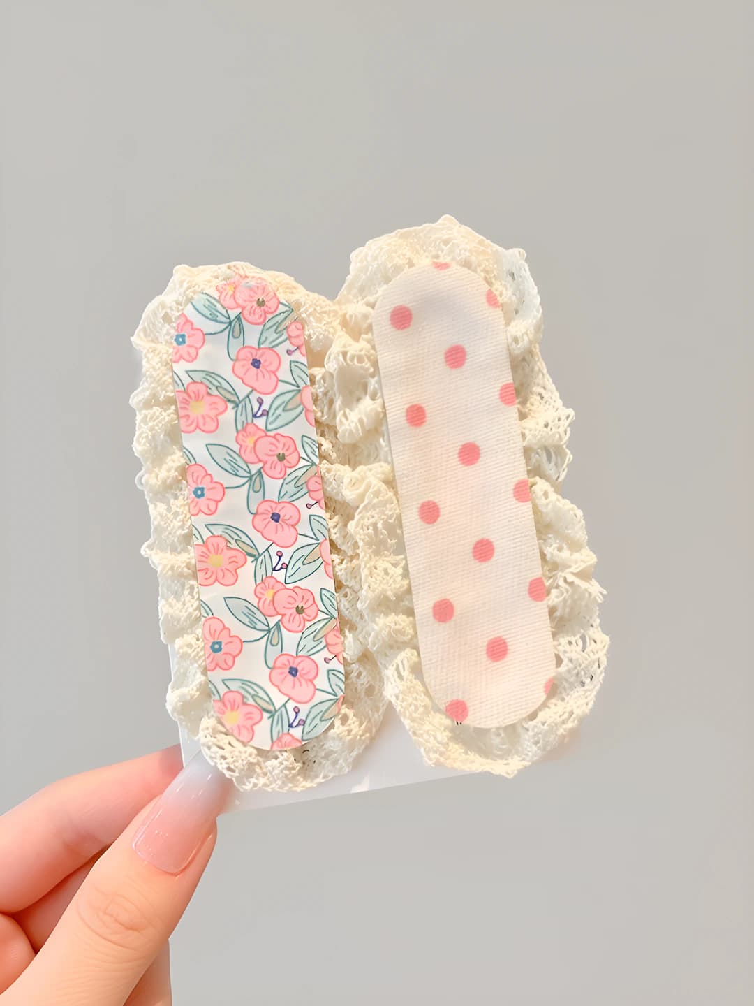 Pink polka set, 11*5 cm