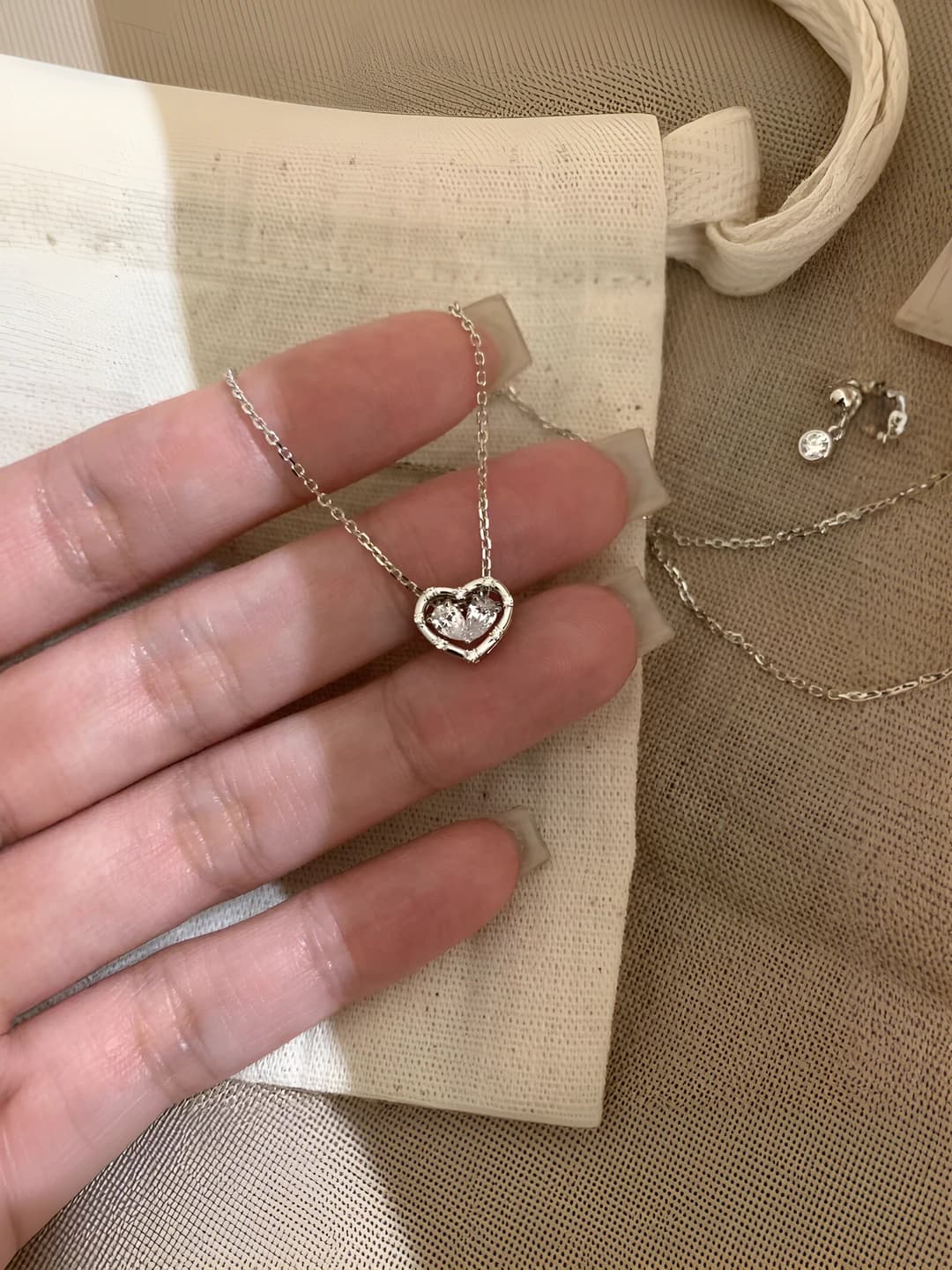 Women's heart pendant necklace: copper, regular chain, 41-50 cm, casual style