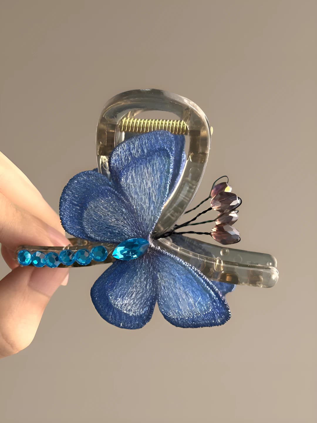 Embroidered butterfly blue - 8 cm