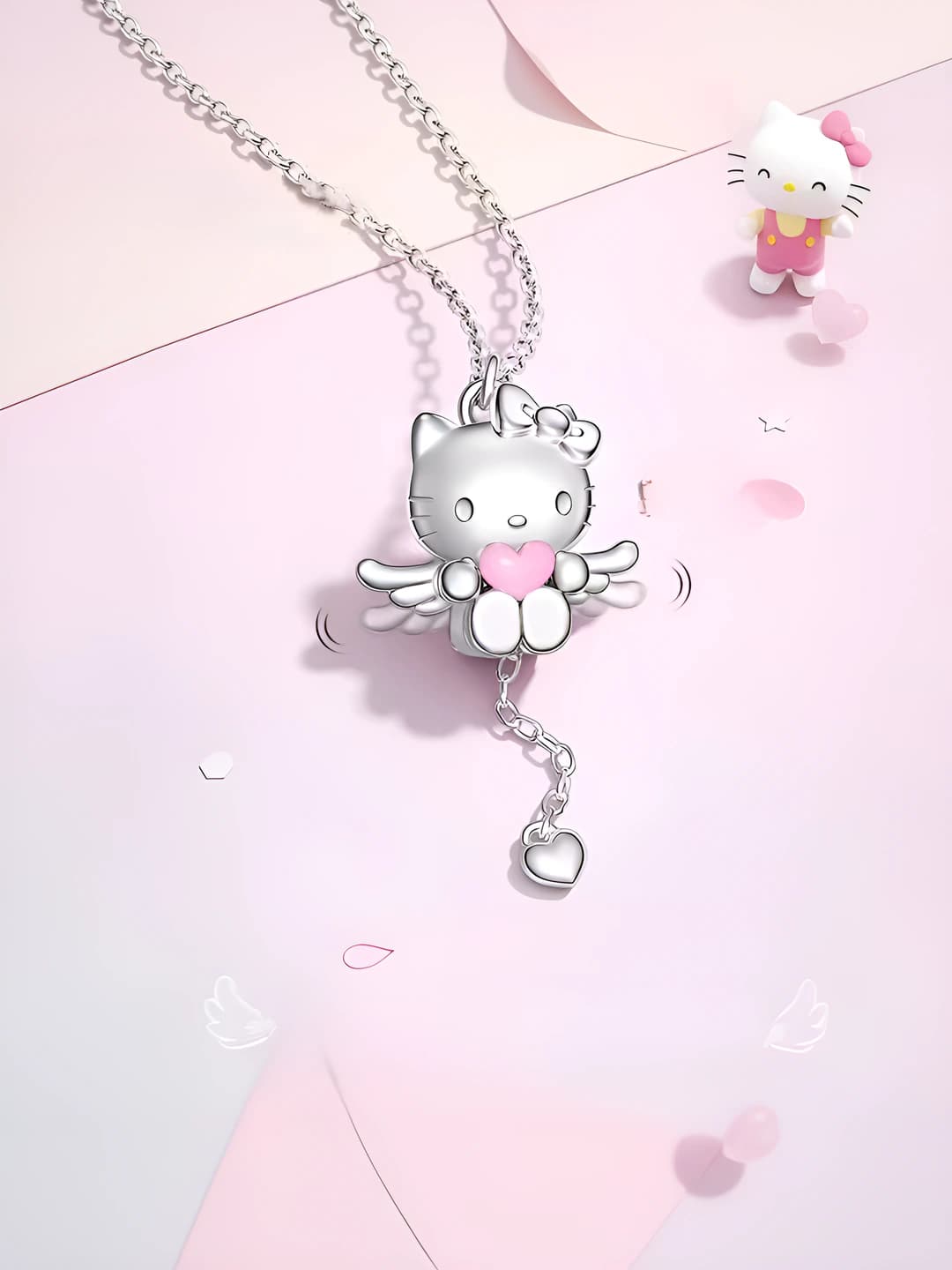 Women's Hello Kitty pendant, ins style, cartoon design element, copper, 41-50 cm