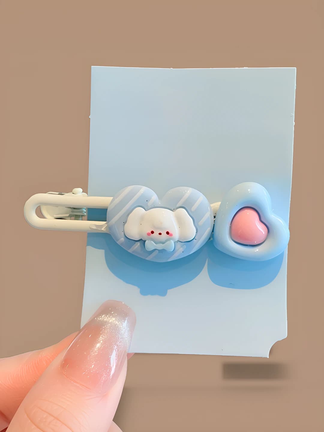 14# Blue Dog, Pink Heart Clip