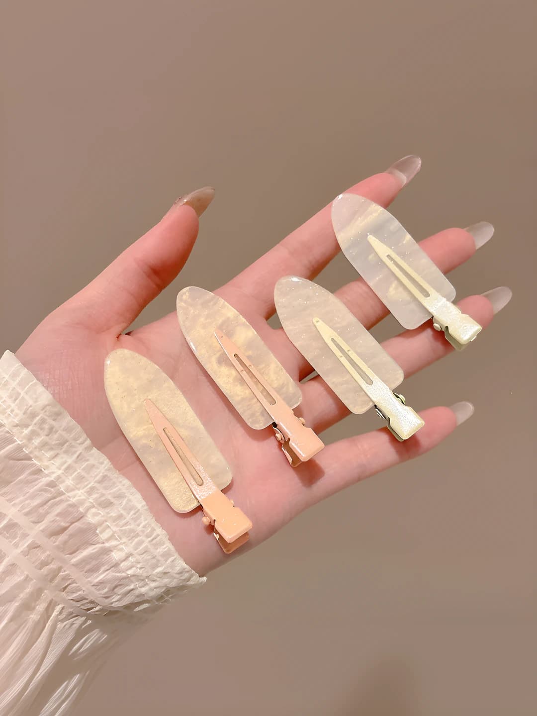 Orange, pink, off-white, 4 pcs