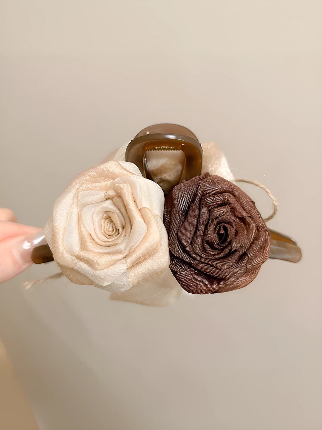 2# Молочный-кофейный сухая роза зажим 13cm