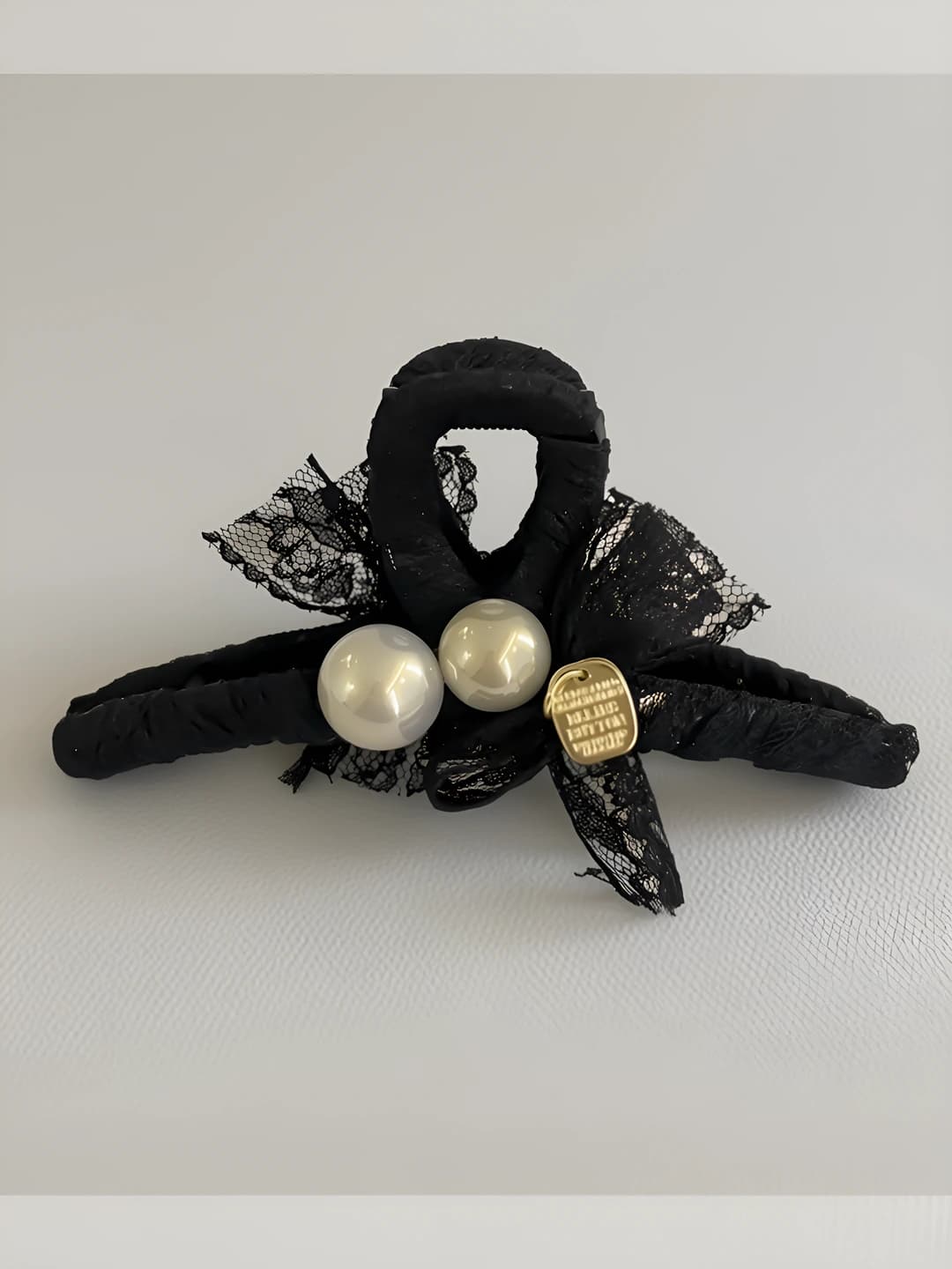 Pearl, lace, bow clip 13 cm