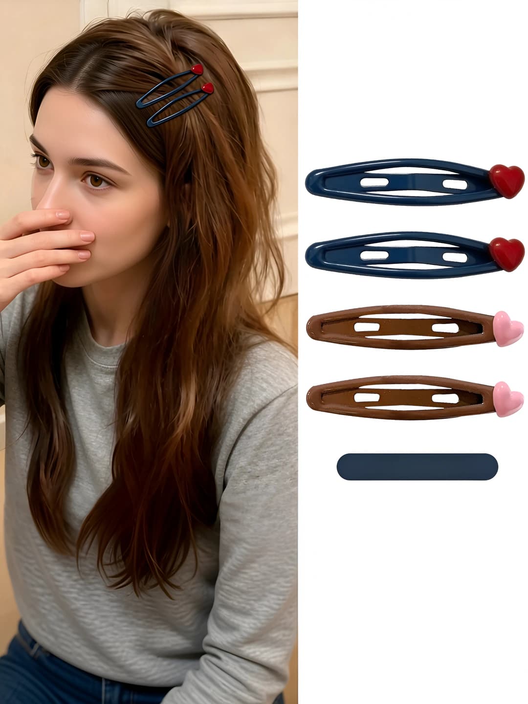 Women's hair clips and combs: 2026 new model, heart-shaped, for side, hair clip